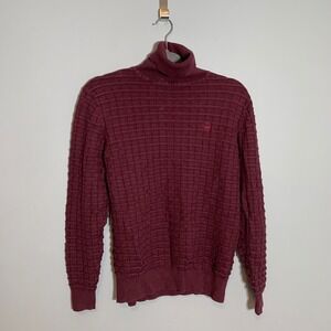 G-Star Raw Burgundy Textured Knit Turtleneck Sweater Women